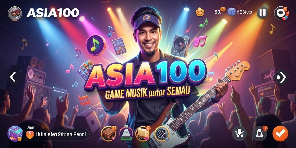Tampilan anggun dari gameplay ASIA100 yang menampilkan pemain menikmati musik.