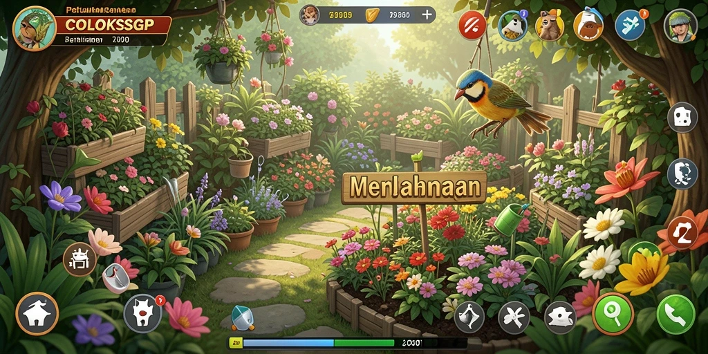 Tampilan gameplay COLOKSGP dengan lahan pertanian yang subur.