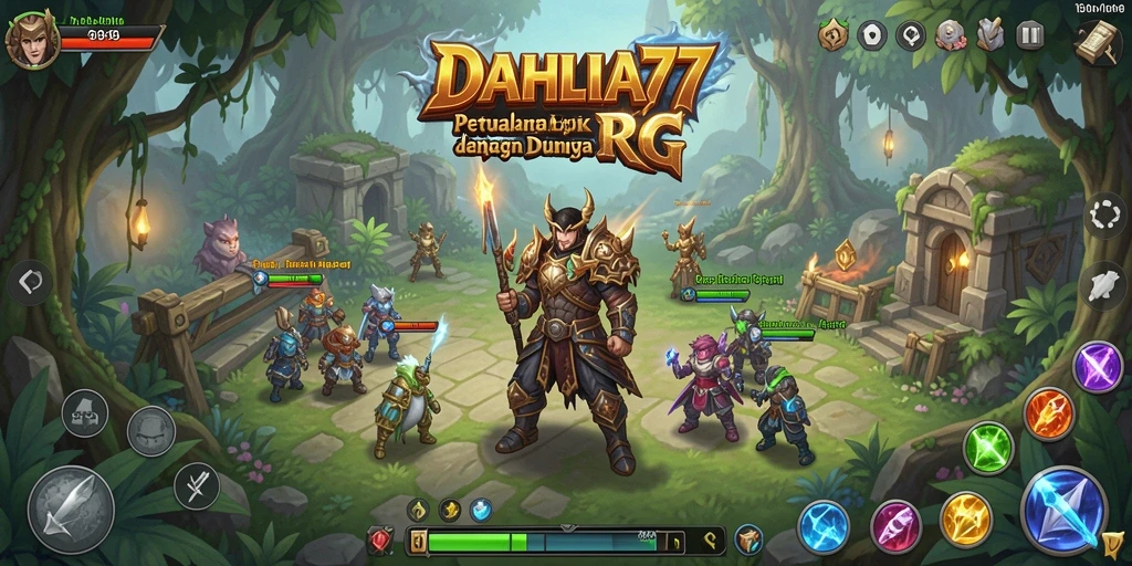Screenshot gameplay DAHLIA77 menampilkan aksi pertarungan yang mendebarkan.