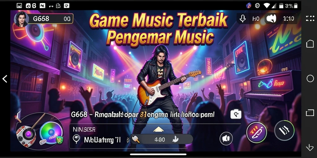 Screenshot gameplay G668 menampilkan pengalaman bermain musik yang seru.
