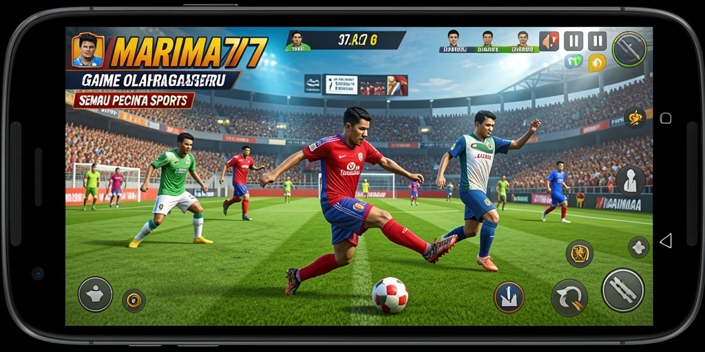 Tampilan gameplay seru dari permainan olahraga MARIMA77.