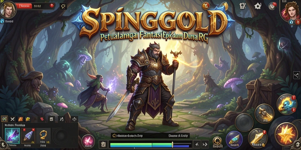 Tangkapan layar SPINGOLD menampilkan pertarungan mendebarkan di dunia RPG.