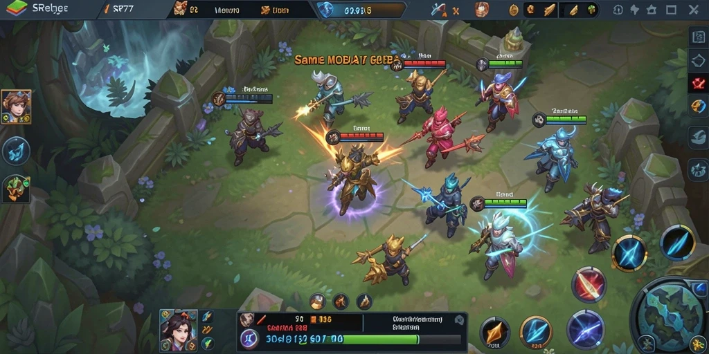 Tampilan gameplay SR777 yang seru di arena pertempuran MOBA.