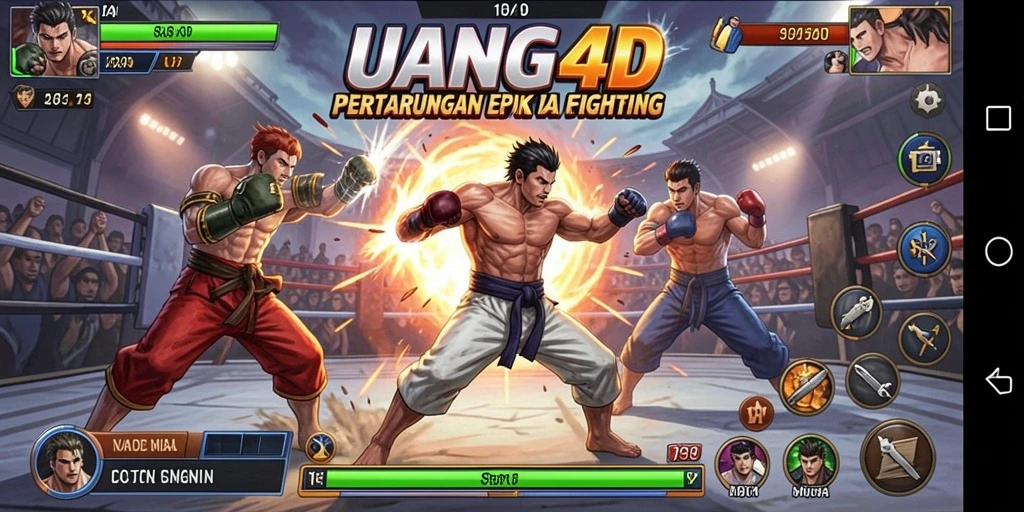 Tangkapan layar UANG4D menampilkan pertarungan seru antara dua karakter.
